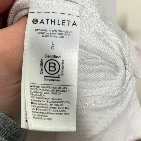ATHLETA Seasoft Quarter Zip Pullover Sweatshirt Magnolia White Sz L {VV26} - Picture 6 of 7